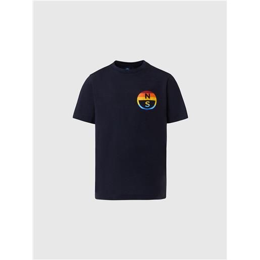 North Sails - t-shirt con stampe arcobaleno, navy blue
