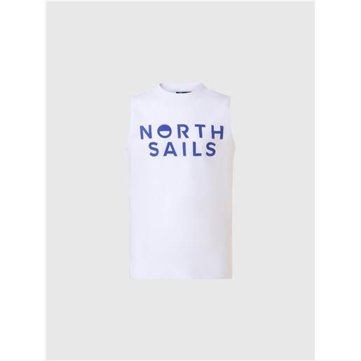 North Sails - canotta con logo stampato, white