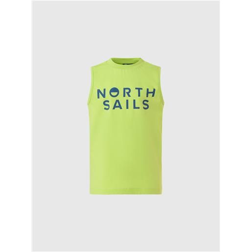 North Sails - canotta con logo stampato, acid lime