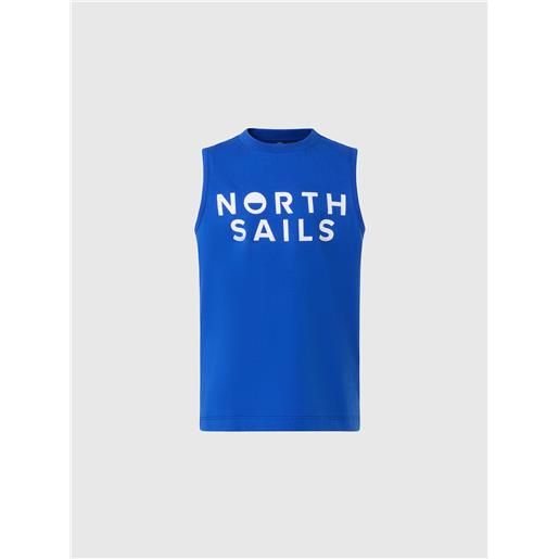 North Sails - canotta con logo stampato, surf blue