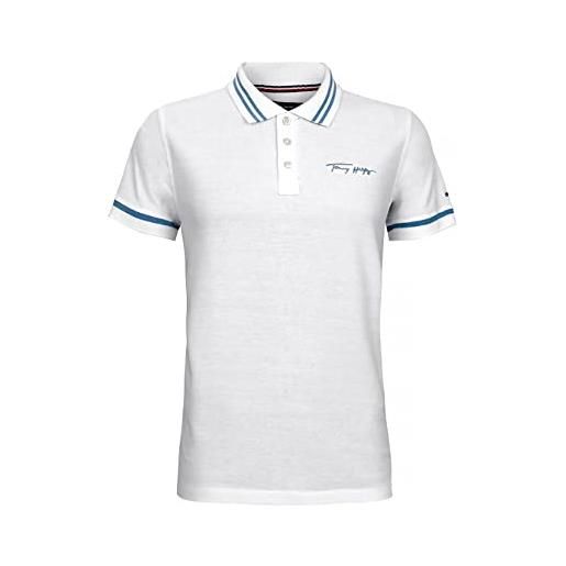 Tommy Hilfiger polo signature tipped organic cotton (m, bianco)