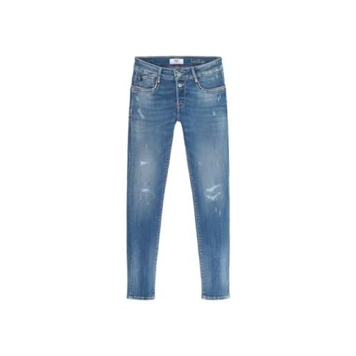Le Temps des Cerises thais pulp slim 7/8° jeans destroy blu #3, blu, 30w