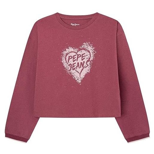 Pepe Jeans samy, t-shirt bambine e ragazze, rosso (crushed berry), 14 anni