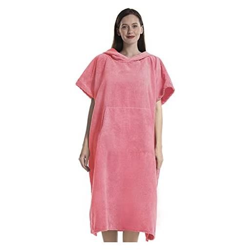 WGUST accappatoio for cambiarsi all'aperto, telo da bagno poncho for spiaggia, surf, nuoto, triathlon, attività al chiuso e all'aperto - adulti (color: pink, size: 110cm*85cm)