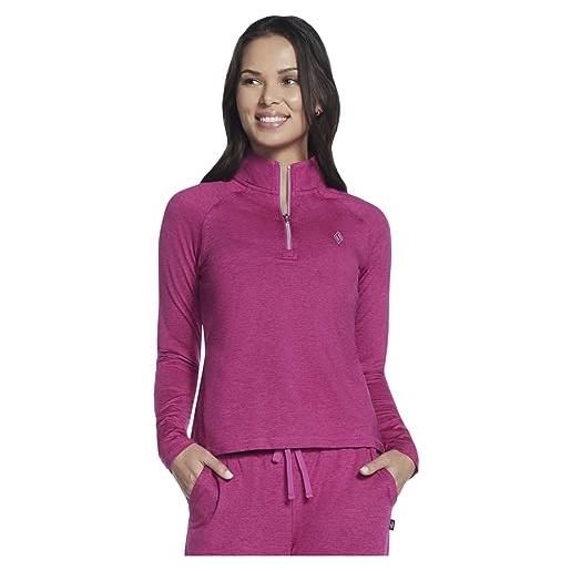 Skechers skech-knits ultra go 1/4 zip t-shirt, molto bacca, m donna
