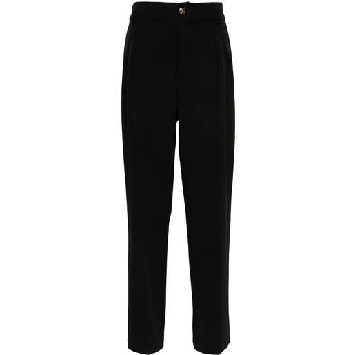 Versace Jeans Couture pantaloni a gamba ampia con pieghe - nero