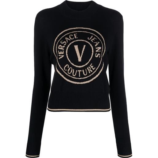 Versace Jeans Couture maglione con intarsio - nero