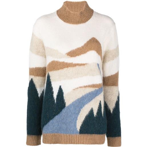 Woolrich maglione landscape con collo rialzato - toni neutri