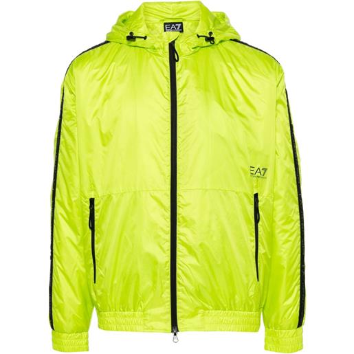 Ea7 Emporio Armani giacca logo series con cappuccio - verde
