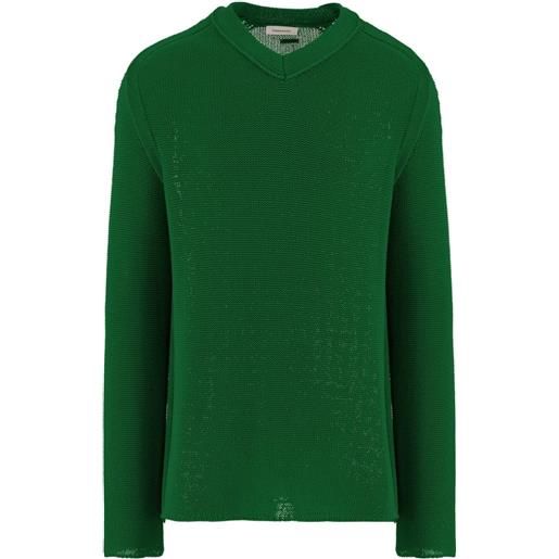 Ferragamo maglione con scollo a v - verde
