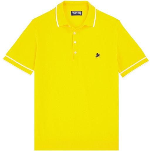 Vilebrequin polo con ricamo - giallo