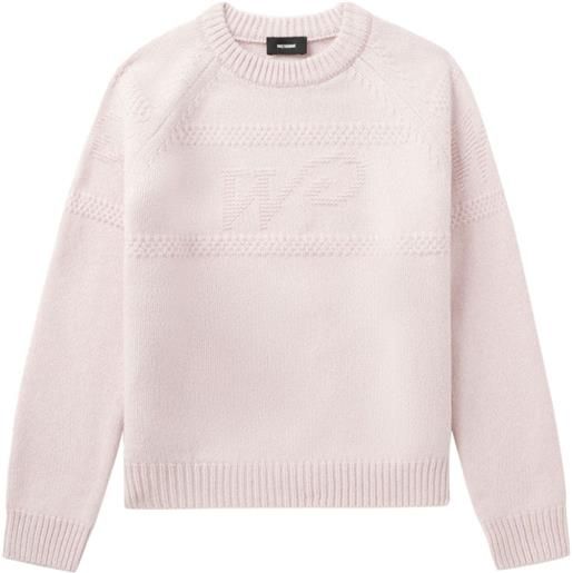 We11done logo-embroidered wool jumper - rosa