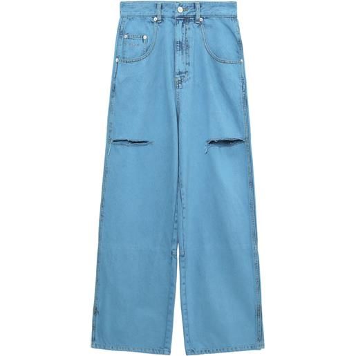SJYP jeans svasati effetto vissuto - blu