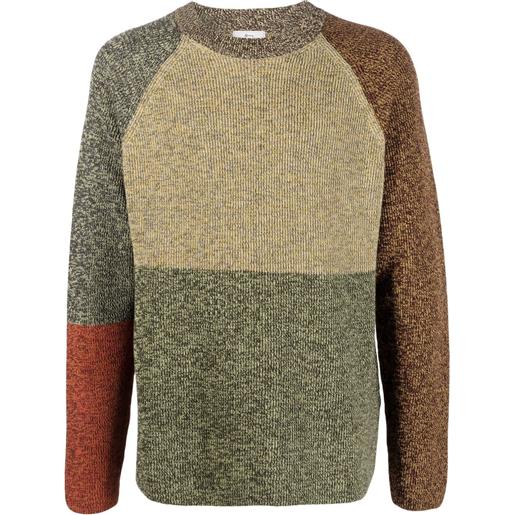 Woolrich maglione a coste con design color-block - oro