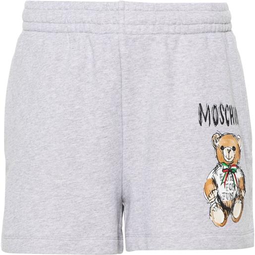 Moschino shorts con stampa teddy bear - grigio