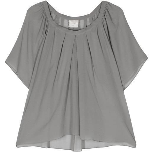 Alysi blusa con pieghe - grigio