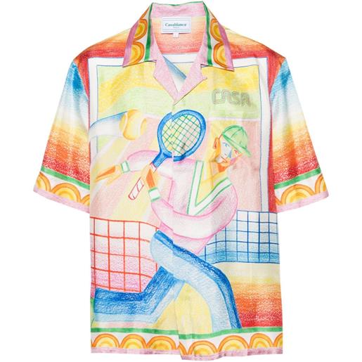 Casablanca camicia crayon tennis player - rosa