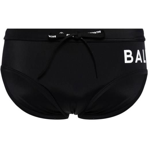 Balmain costume da bagno con stampa - nero