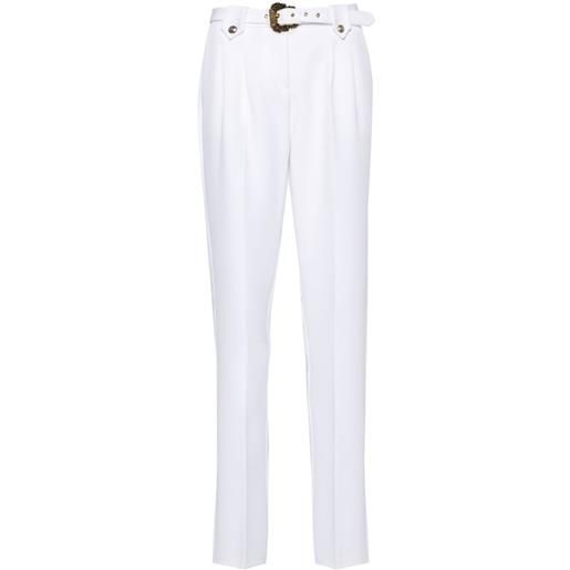 Versace Jeans Couture pantaloni baroque buckle affusolati - bianco
