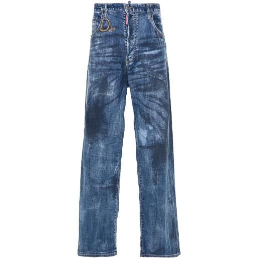 Dsquared2 jeans eros a gamba ampia - blu