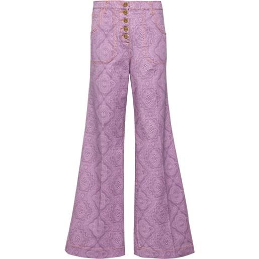 ETRO pantaloni svasati con stampa geometrica - viola