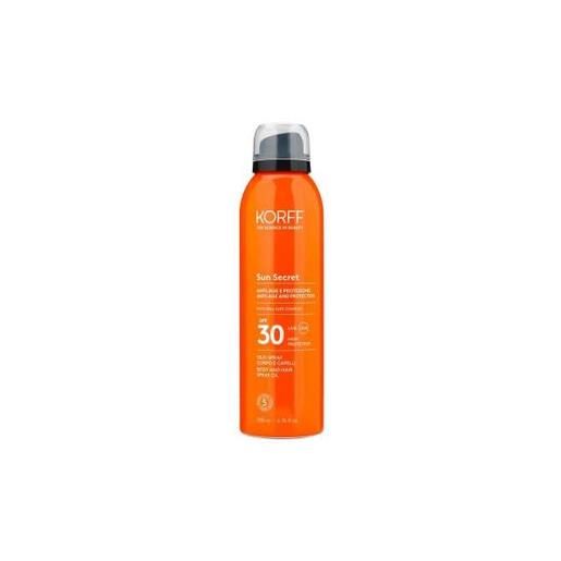 Korff - sun secret olio spray corpo e capelli spf30+ confezione 200 ml
