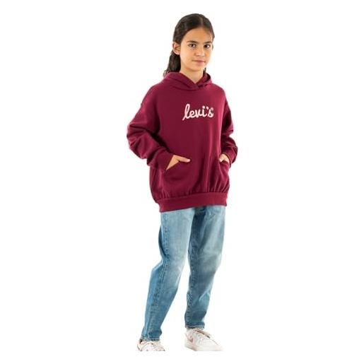 Levi's lvg poster logo hoodie 4ej170, felpa con cappuccio bambine e ragazze, rosa (purple rose), 12 anni