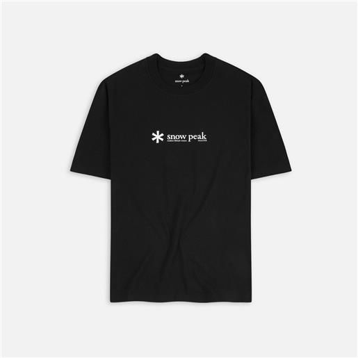 Snow Peak soft cotton logo short sleeve t-shirt black uomo