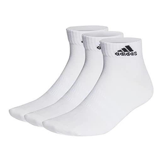 adidas thin and light 3 pairs calzini, white/black, m