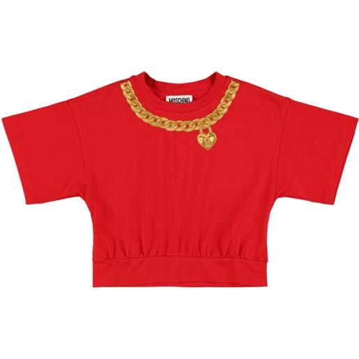MOSCHINO t-shirt cropped in jersey di cotone
