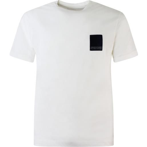 ARMANI EXCHANGE t-shirt bianca con mini logo per uomo
