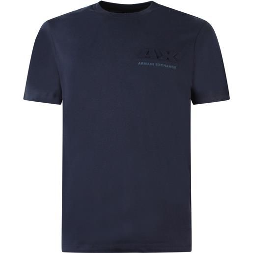 ARMANI EXCHANGE t-shirt blu con mini logo per uomo