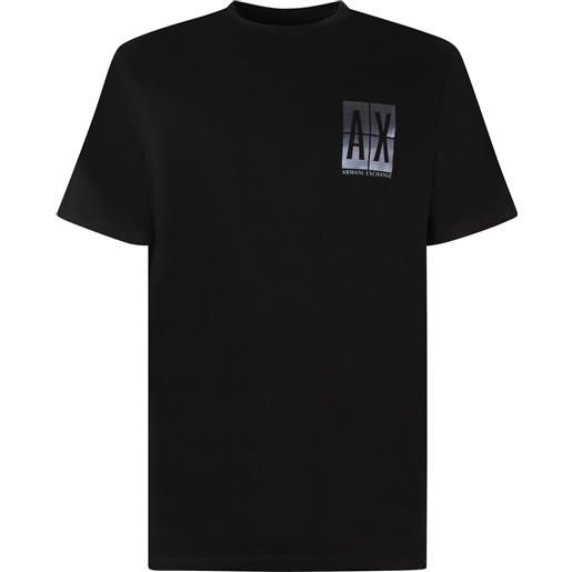 ARMANI EXCHANGE t-shirt nera con mini logo per uomo