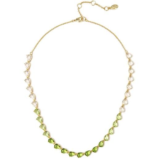 Sodini chandelier collana girocollo con filo di cristalli a goccia verde