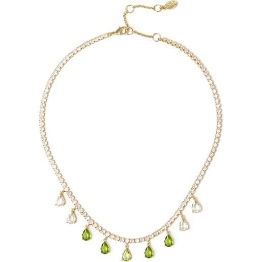 Sodini chandelier collana girocollo di cristalli e pendenti verde