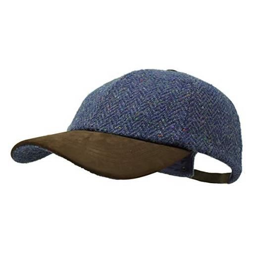 Borges & Scott lo sligo - berretto da baseball - 100% lana - tweed irlandese - visiera nubuck - facile grigio