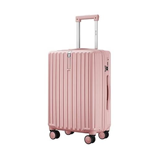 MGOB valigia trolley m in policarbonato bagaglio a mano ultraleggero rigido i 58x39x24cm i 2.8kg(rosa)