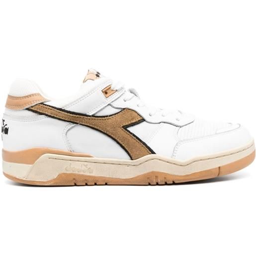 Diadora b560 used panelled leather sneakers - bianco