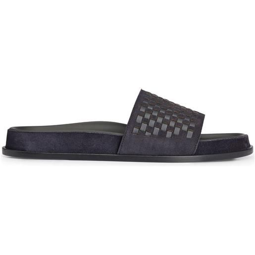 BOSS sandali slides con design intrecciato - blu