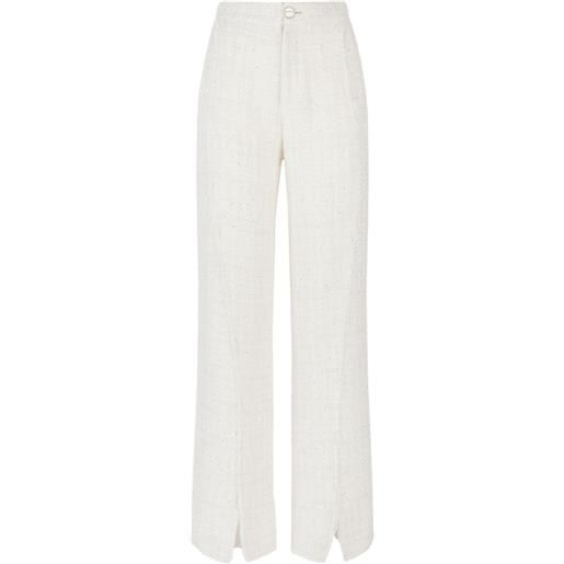 Gcds pantaloni con paillettes - bianco