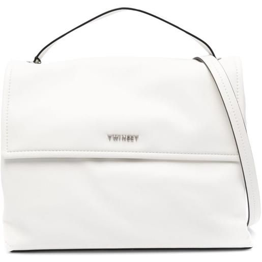 TWINSET borsa tote con logo - bianco