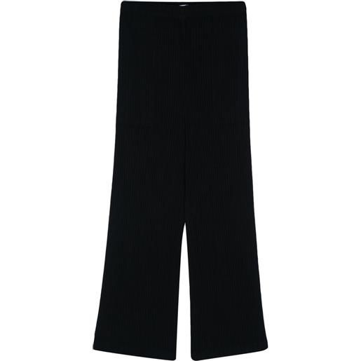 Issey Miyake pantaloni hatching plissé - nero