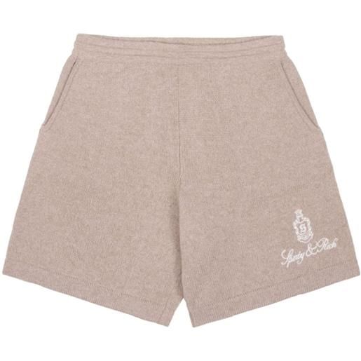 Sporty & Rich shorts vendome con ricamo - toni neutri