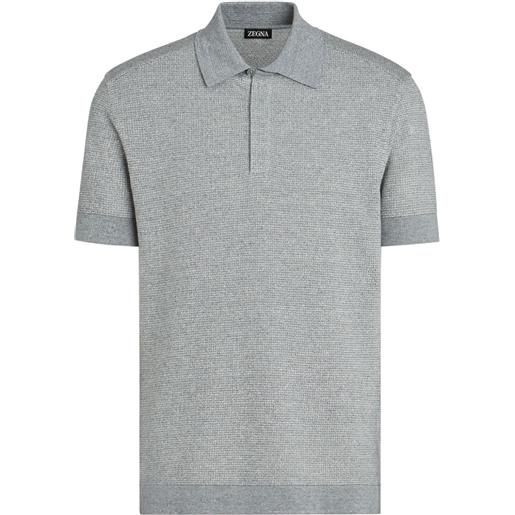 Zegna polo mélange - grigio