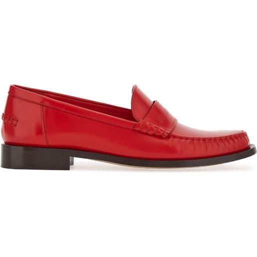 Ferragamo mocassini con logo goffrato - rosso