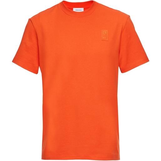 Ferragamo t-shirt con applicazione logo - arancione