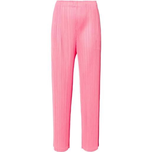 Pleats Please Issey Miyake pantaloni dritti plissé - rosa