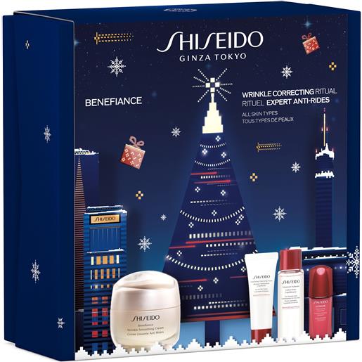 Shiseido benefiance holiday kit cofanetto antirughe, tratt. Viso 24 ore antirughe