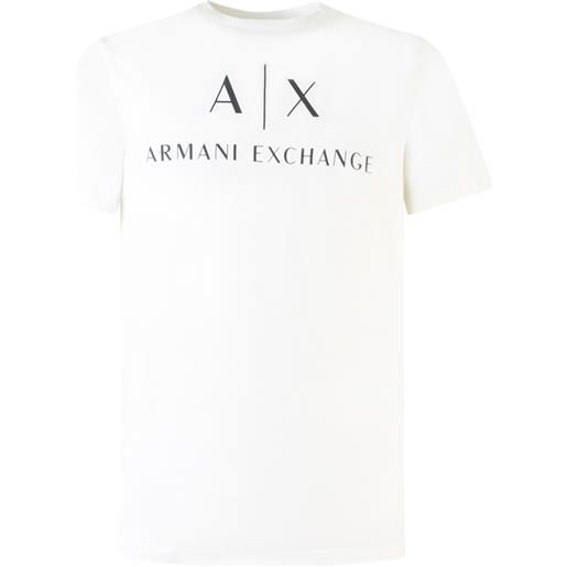 ARMANI EXCHANGE t-shirt bianca con logo centrale per uomo