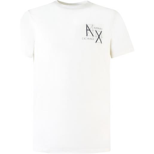 ARMANI EXCHANGE t-shirt bianca con logo laterale per uomo